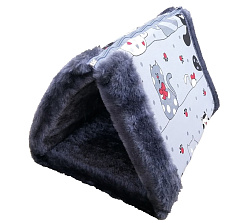 Happy Friends Лежанка-шалаш Коты серые